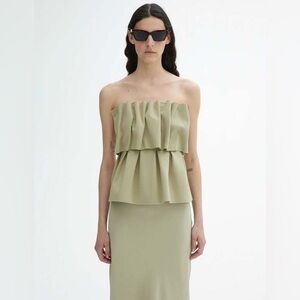 House of Dagmar Sculpted Tube Top Slate Green